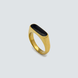 Black Stone Ring Gold